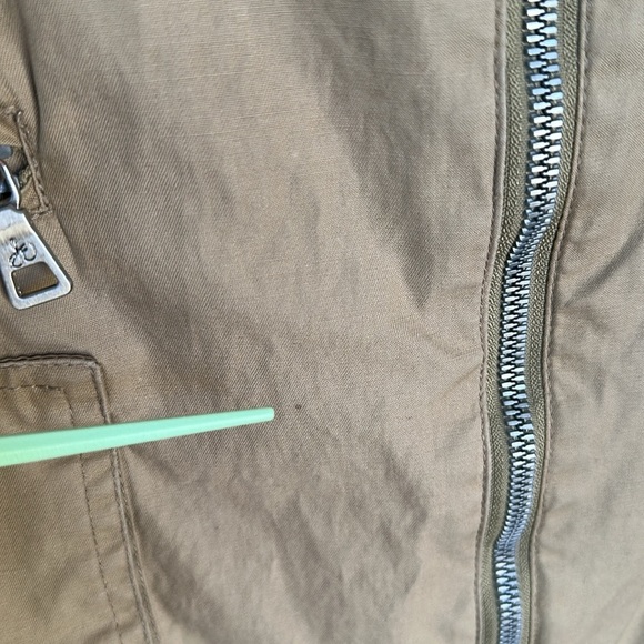 Sam Edelman Khaki Utility Hooded Jacket Size: L - Picture 9 of 12